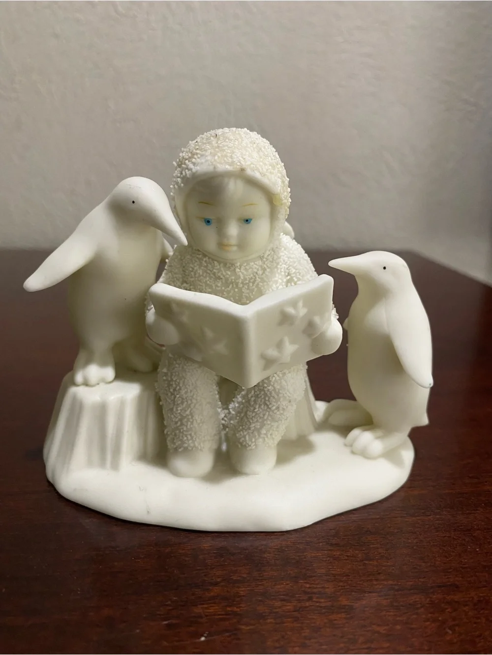 Department 56, Child Reading with Penguins Snowbabies Titled READ ME A STORY
